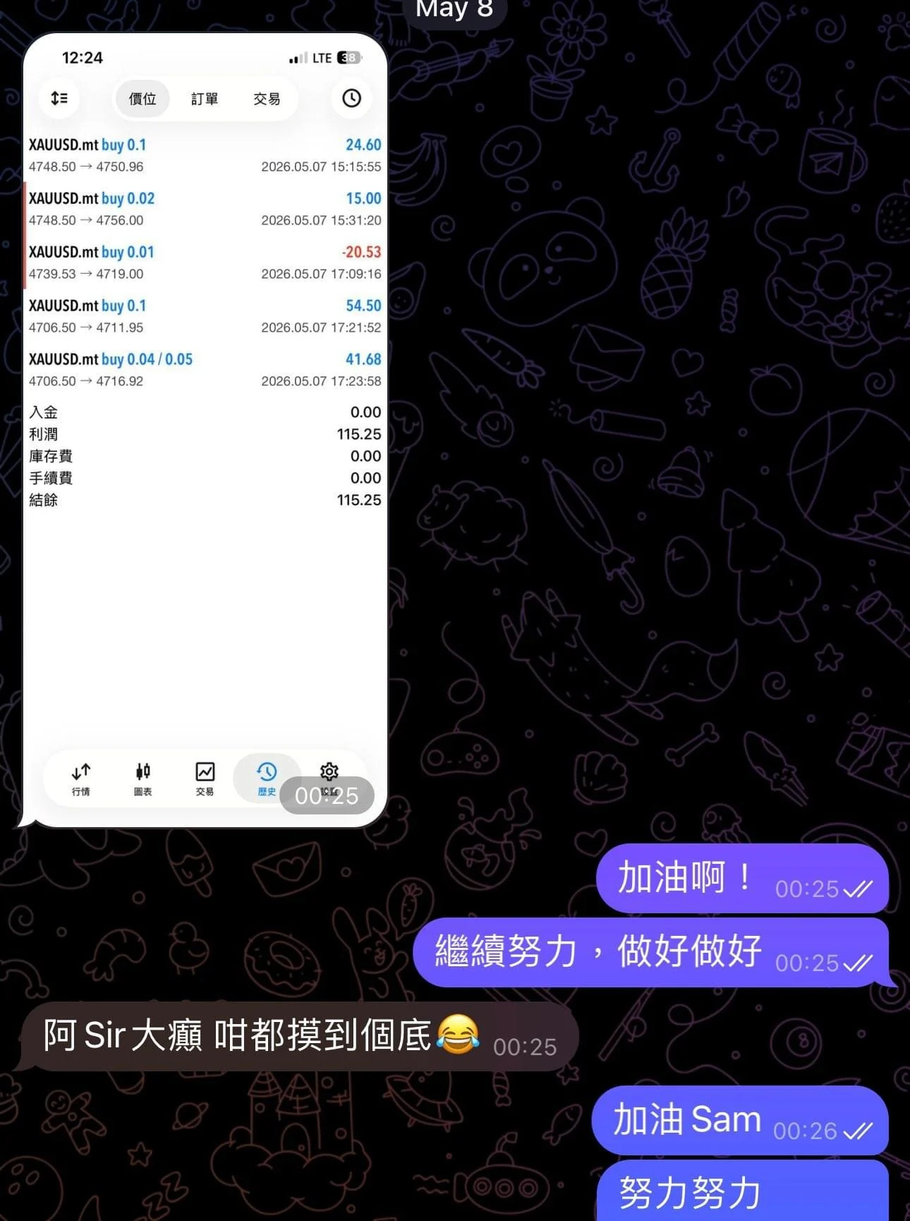 學員真倉黃金記錄截圖